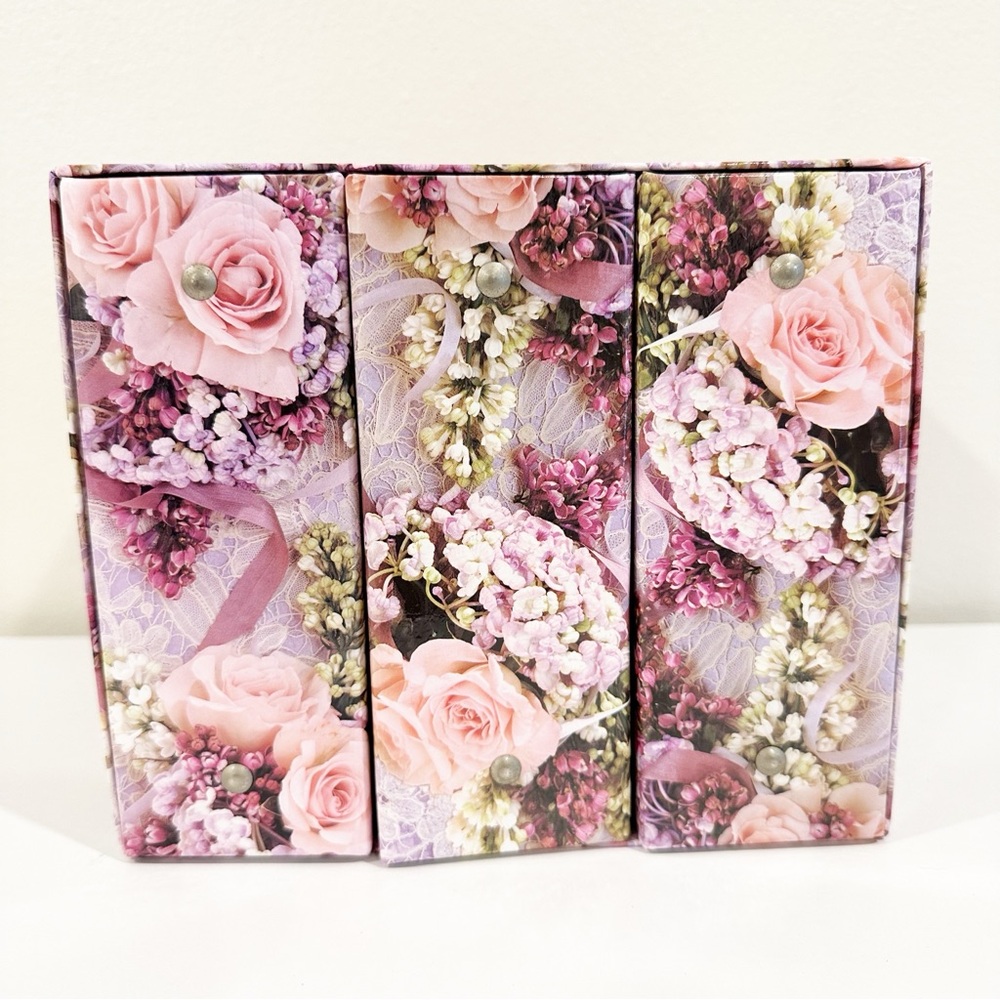Vintage 1998 Floral Flower Decorative Picture Album Box Set of 3